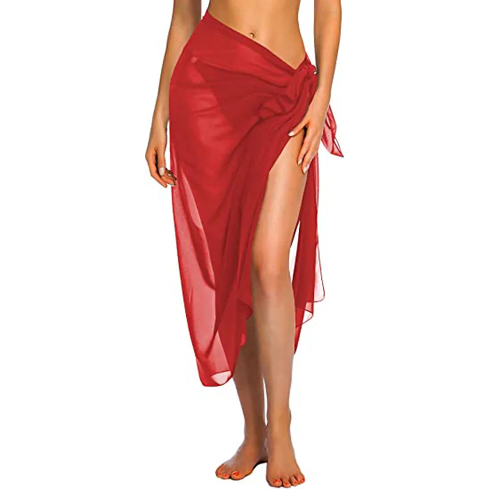 Women's Pareo Skirt – Adjustable Mini Wrap – Lightweight Sheer Fabric – Elegant Beach