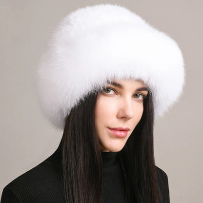 Chiara Knitted Fur Hat | Fluffy Winter Fur Hat