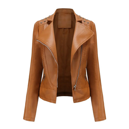 Veste tailleur femme – Coupe structurée – Détails cloutés – Fermeture zippée