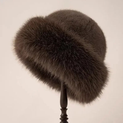 Alessandra Rounded Fur Hat | Solid Cold-Weather Fur Hat
