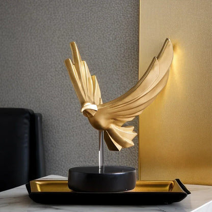 Contemporary Metal Eagle Sculpture With Sleek Finish