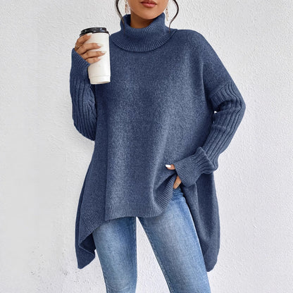 Maria Oversized Turtleneck Sweater | Solid Turtleneck Sweater