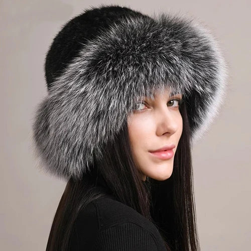 Chiara Knitted Fur Hat | Fluffy Winter Fur Hat