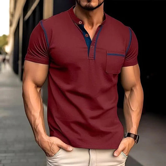 Men's polo – Slim fit – Breathable fabric – Short sleeves – Chest pocket