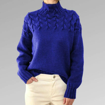 Anna Relaxed Fit Turtleneck Sweater | Ribbed Turtleneck Sweater