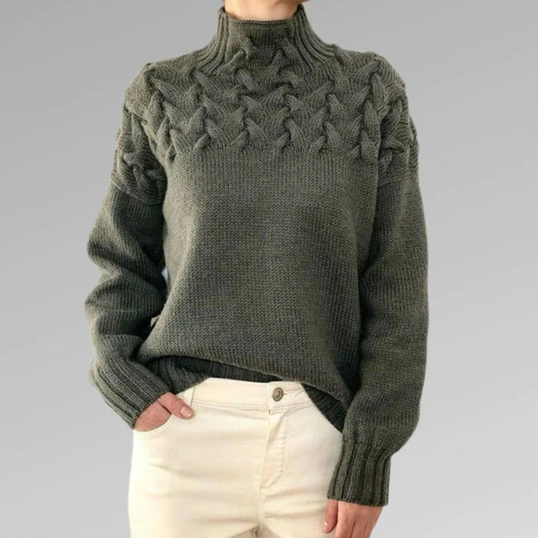 Anna Relaxed Fit Turtleneck Sweater | Ribbed Turtleneck Sweater