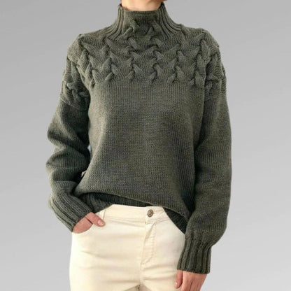 Anna Relaxed Fit Turtleneck Sweater | Ribbed Turtleneck Sweater