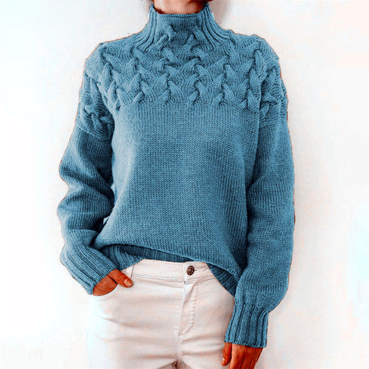 Anna Relaxed Fit Turtleneck Sweater | Ribbed Turtleneck Sweater