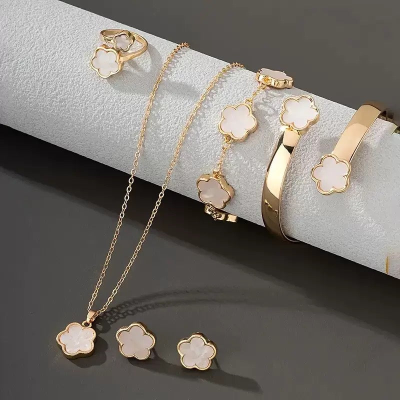 Alessia Four-Piece Set | Necklace, Earrings, Bracelet & Bangle Set