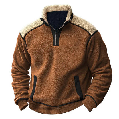 Teddy Fleece Half-Zip Pullover | Stand Collar Pullover