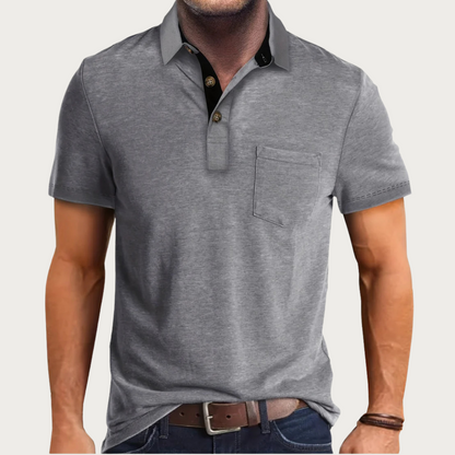 Men's polo – Regular fit – Soft breathable knit – Short sleeves – Chest pocket
