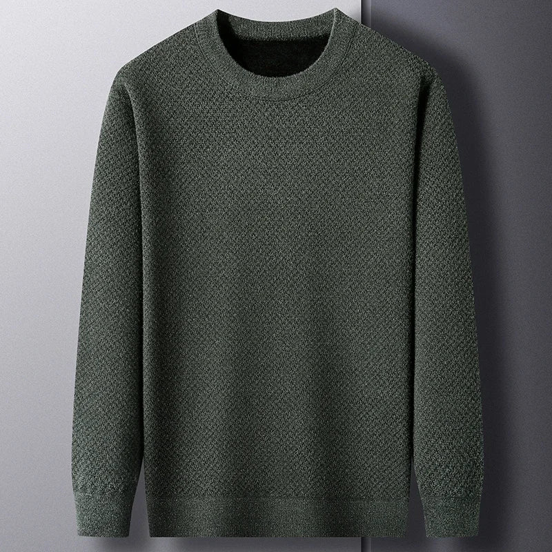 James Waffle Knit Sweater | Crewneck, Ribbed Cuffs & Hem Sweater