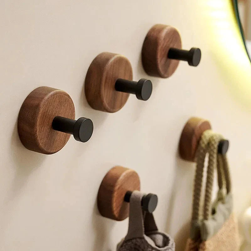 Minimalist Walnut Wall Hooks