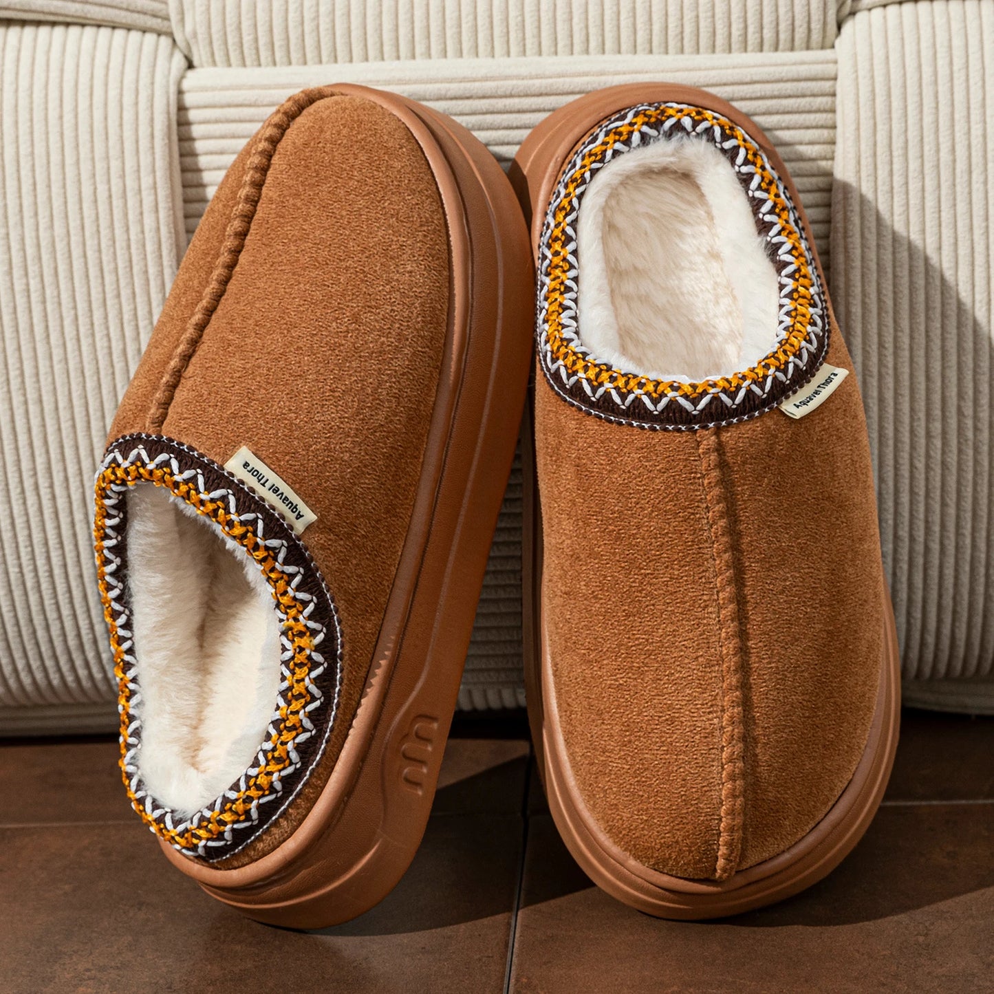 Emma Fleece Orthopedic Slip-On Slippers | Plush Lining Slippers
