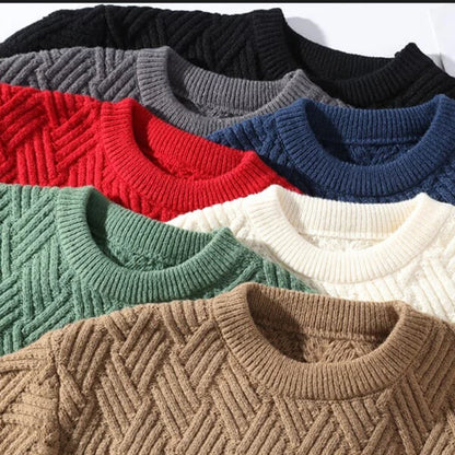 Niccolò Relaxed Fit Sweater | Crewneck, Textured Knit Sweater