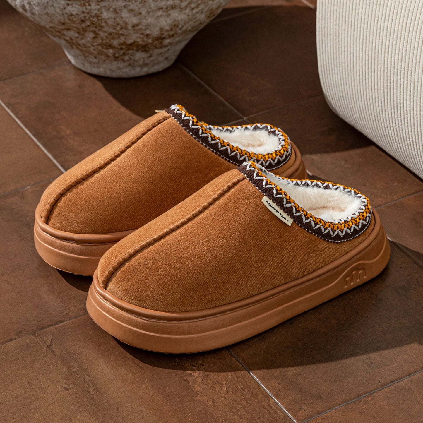 Emma Fleece Orthopedic Slip-On Slippers | Plush Lining Slippers