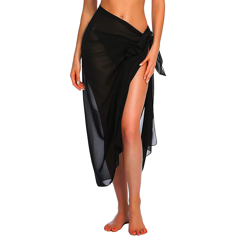 Women's Pareo Skirt – Adjustable Mini Wrap – Lightweight Sheer Fabric – Elegant Beach