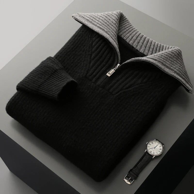 Theo Regular Fit Quarter-Zip Sweater | Ribbed Knit Sweater