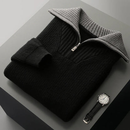 Theo Regular Fit Quarter-Zip Sweater | Ribbed Knit Sweater