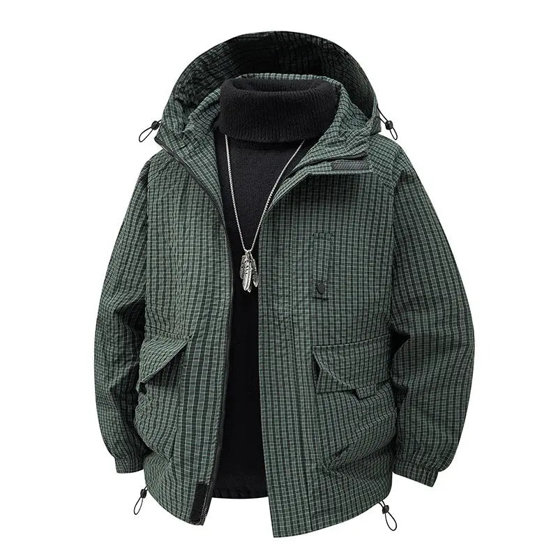 Alexander Relaxed Fit Hooded Jacket | Plaid, Zip Front Jacket