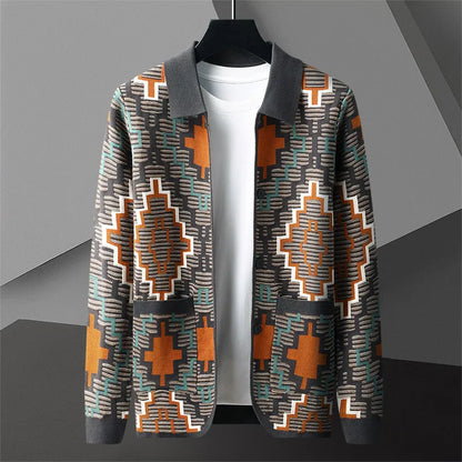 Alexander Open Front Cardigan | Geometric Print Cardigan