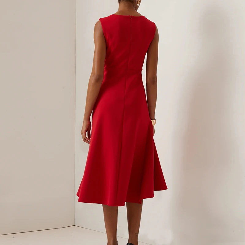 Ruffled Asymmetrical Hem A-Line Dress for Women – Party-Ready Elegance