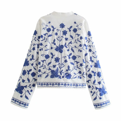 Francesca Relaxed Fit Cardigan | Embroidered Floral Cardigan