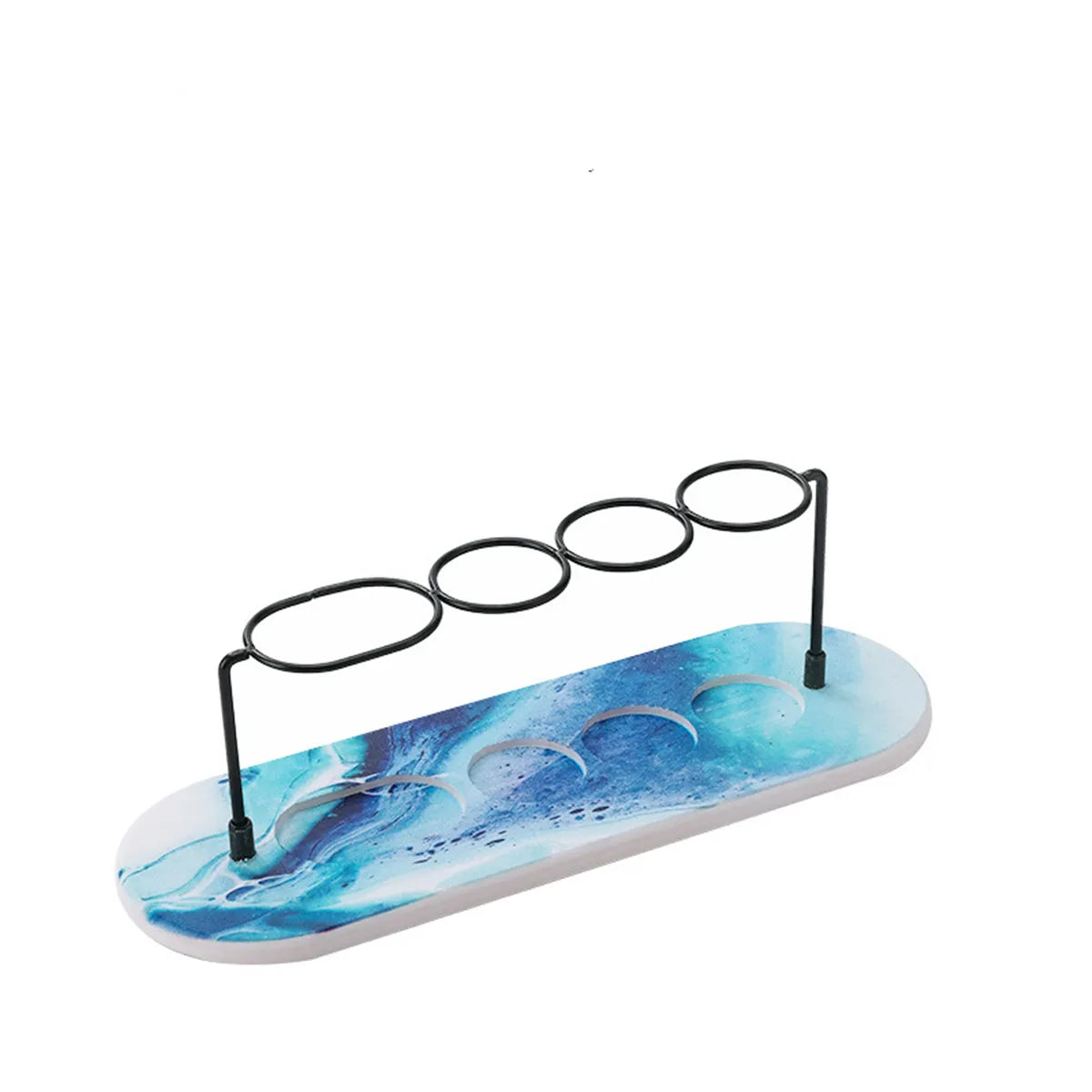 Minimalist Marble-Like Toothbrush Holder With Metal Coils