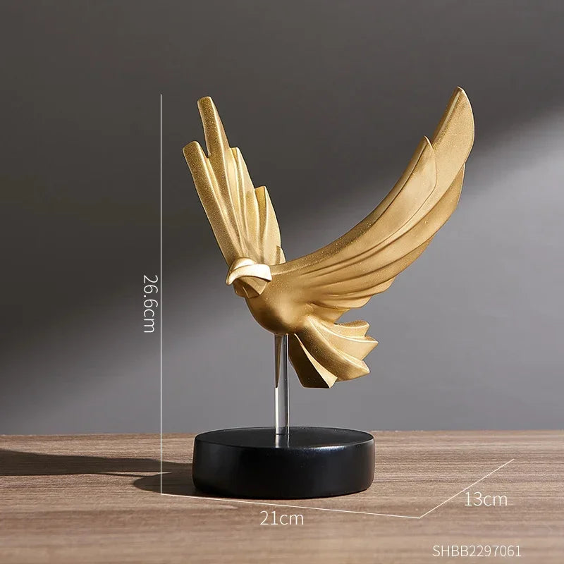 Contemporary Metal Eagle Sculpture With Sleek Finish