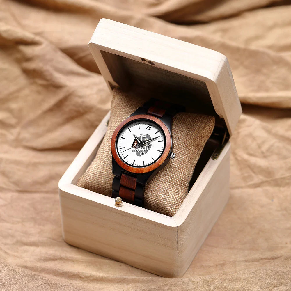 Max Skeleton Wristwatch | Wooden Case, Wooden Strap Wristwatch