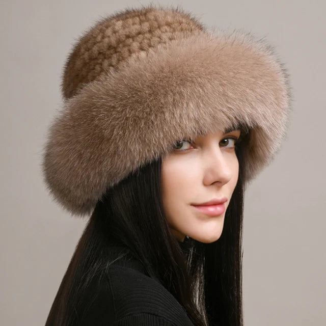 Chiara Knitted Fur Hat | Fluffy Winter Fur Hat