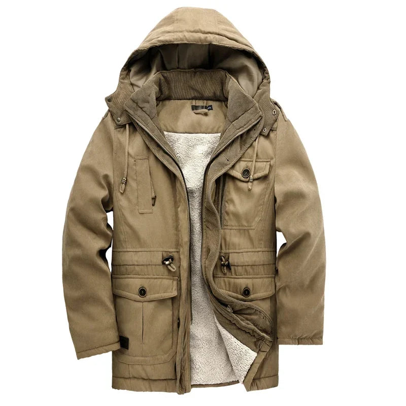 Joshua Hooded Jacket | Fleece Lined, Corduroy Trim Jacket