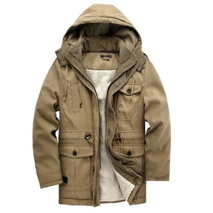 Joshua Hooded Jacket | Fleece Lined, Corduroy Trim Jacket