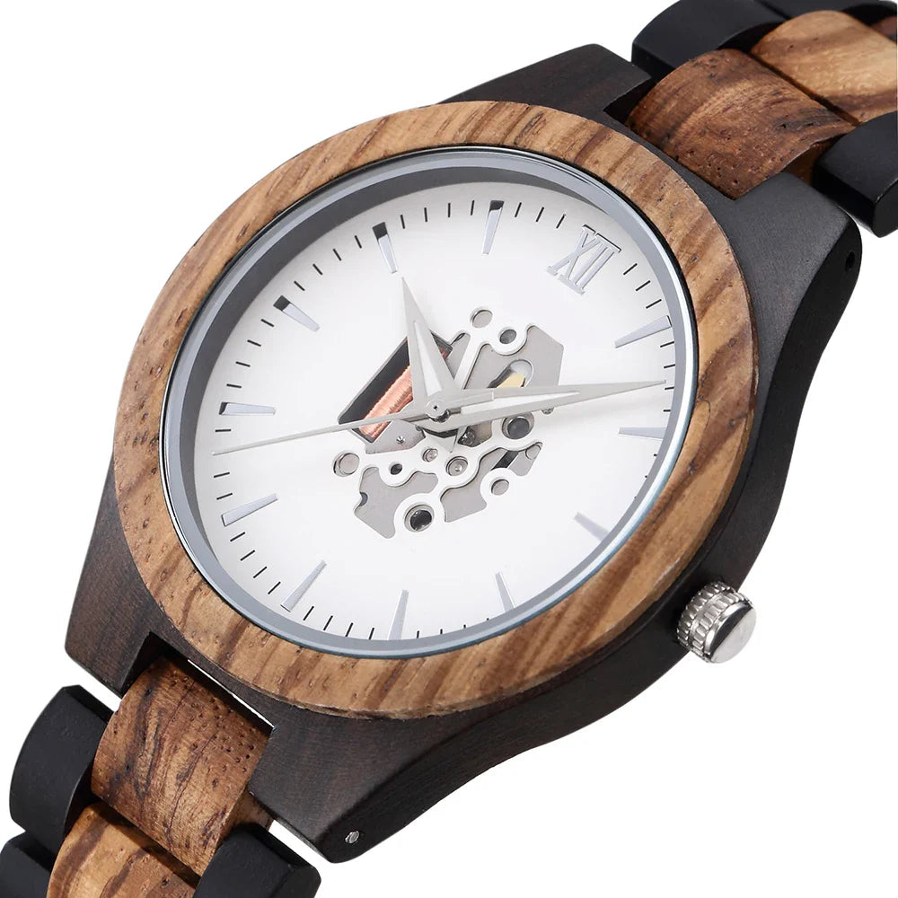 Max Skeleton Wristwatch | Wooden Case, Wooden Strap Wristwatch