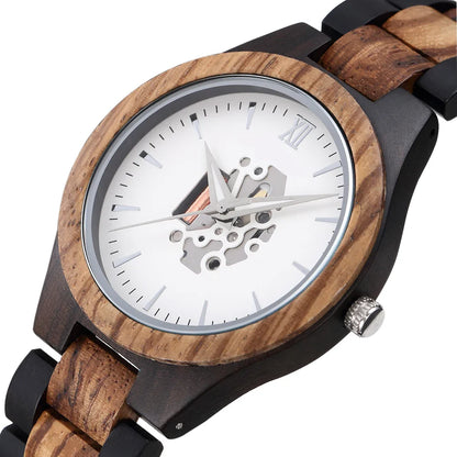 Max Skeleton Wristwatch | Wooden Case, Wooden Strap Wristwatch