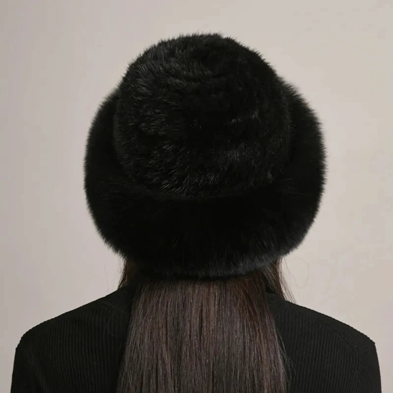 Chiara Knitted Fur Hat | Fluffy Winter Fur Hat