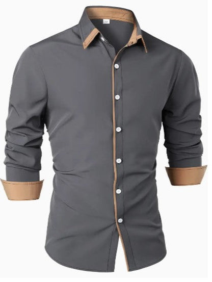 Men's shirt – Slim fit – Breathable fabric – Elegant contrasting details