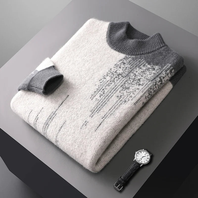 Alexander Regular Fit Sweater | Mock Neck Ribbed Sweater