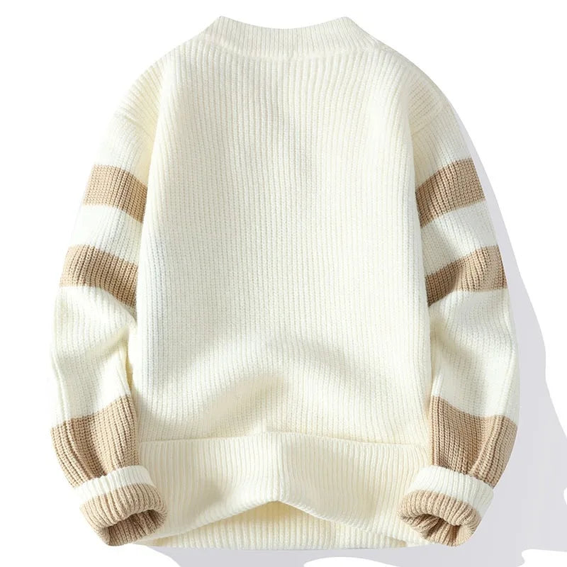 Elias Knit Sweater | Geometric High-Neck Sweater
