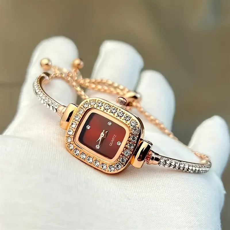 Emma Cushion Case Bracelet Watch | Crystal Markers Bracelet Watch