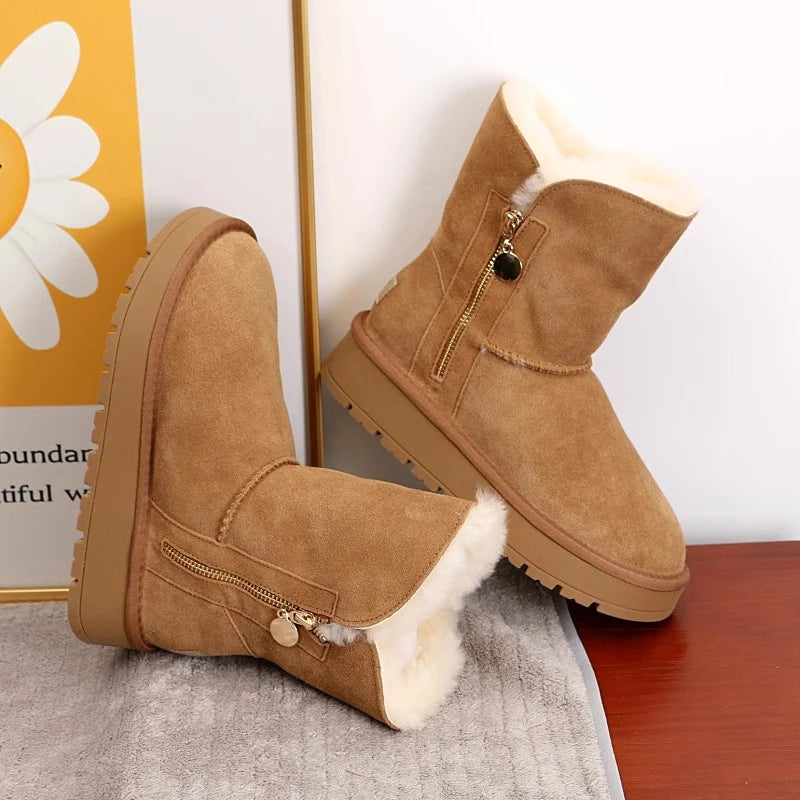 Grace Mid-Calf Snow Boots | Fleece Lined Snow Boots