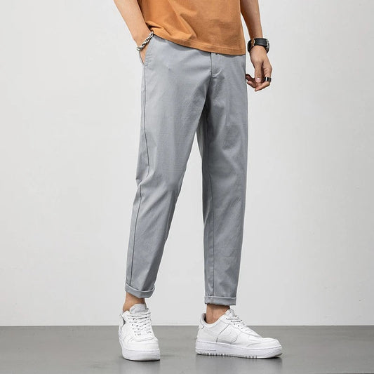 Pantalon homme – Coupe décontractée – Tissu respirant – Longueur cheville – Style casual