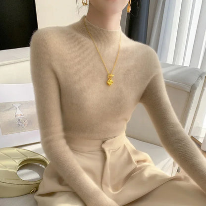 Veronica Slim Fit Mock Neck Sweater | Ribbed Mock Neck Sweater