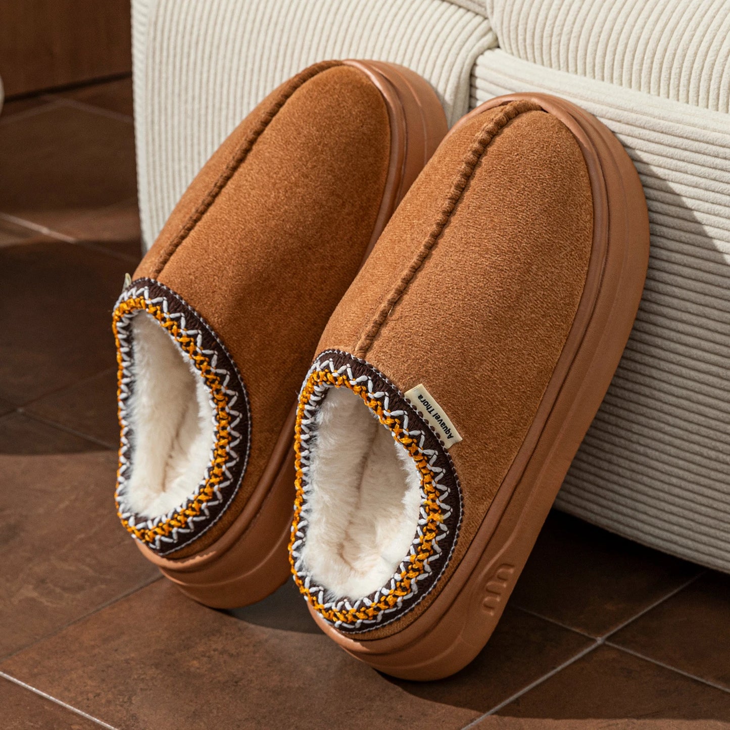 Emma Fleece Orthopedic Slip-On Slippers | Plush Lining Slippers