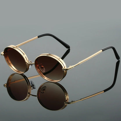 Side-Shield Metal Round Sunglasses for Unisex – Everyday Style & Coverage