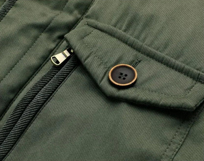 Joshua Hooded Jacket | Fleece Lined, Corduroy Trim Jacket