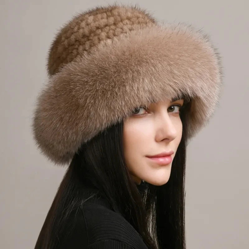 Chiara Knitted Fur Hat | Fluffy Winter Fur Hat