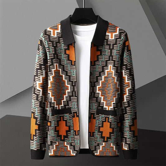 Alexander Open Front Cardigan | Geometric Print Cardigan