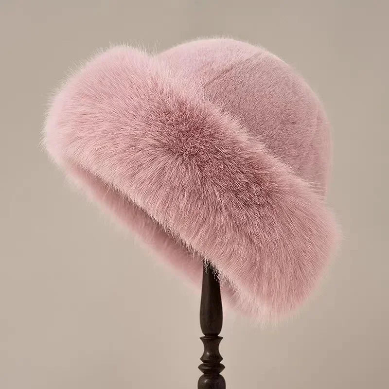 Alessandra Rounded Fur Hat | Solid Cold-Weather Fur Hat
