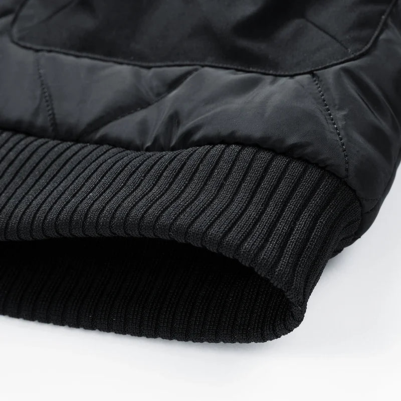 Teddy Quilted Bomber Jacket | Relaxed Fit Zip Front Bomber Jacket